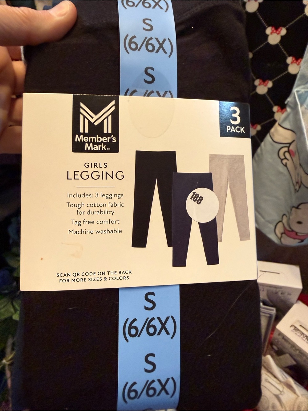 Member's Mark Girls' Black Leggings - 3-Pack
